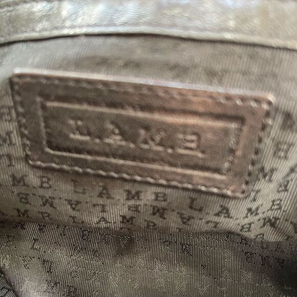 L.A.M.B By Gwen Stefani Black Soft Leather Satchel Shoulder silver tone hardware - Picture 13 of 16